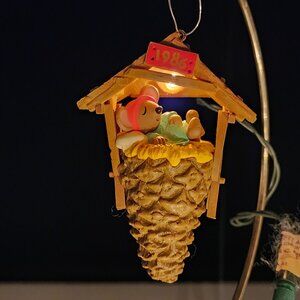 Hallmark 1986 Lighted Ornament Chris Mouse Dreams Pinecone Shape